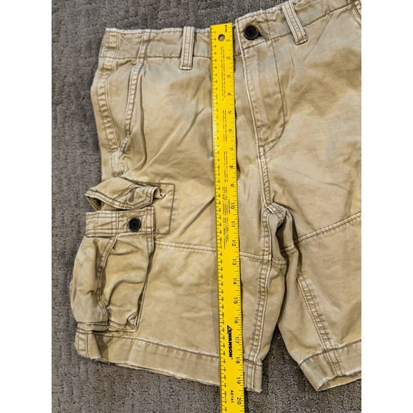 Abercrombie Fitch Cargo Shorts Sz  30‎ Khaki Distress Vintage Heavy Y2K 2pair (H - Picture 3 of 6